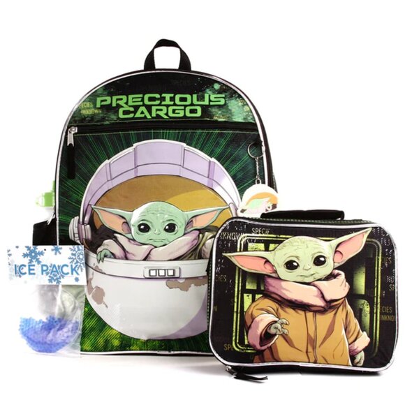 BABY YODA 5-Piece Deluxe Backpack Set - Picture 1 of 4